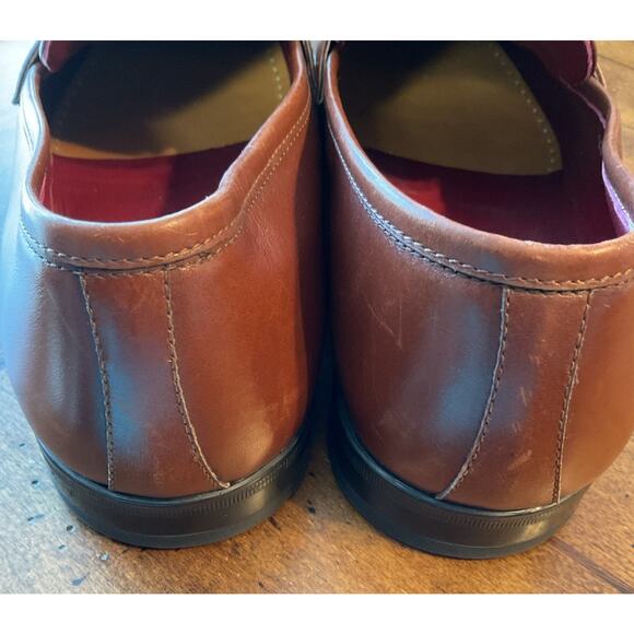 Moreschi Leather Penny Loafers Slip-On Shoes Size 8 Vera Gomma Italy Brown main image 9